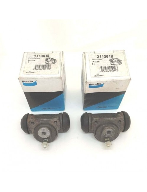 PEUGEOT 204 / 304  - Pair of Rear brake cylinders - 19mm - BENDIX - NOS