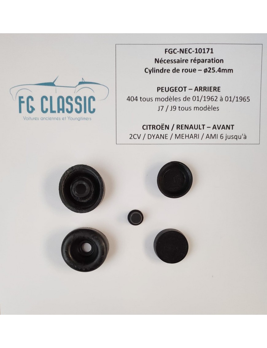 RENAULT ESTAFETTE from 1959 to 62  - Repair kit for 1 Front wheel cylinder - 25.4mm - BENDIX - NEW