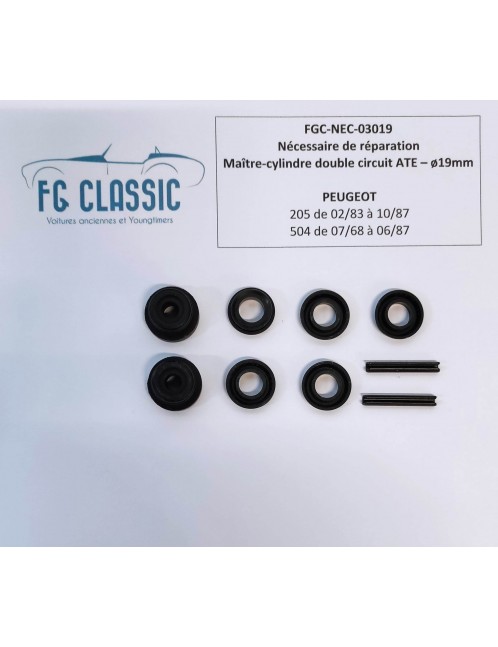 PEUGEOT 205 / 504 - Repair kit Master cylinder - double circuit 19mm - ATE - NEW