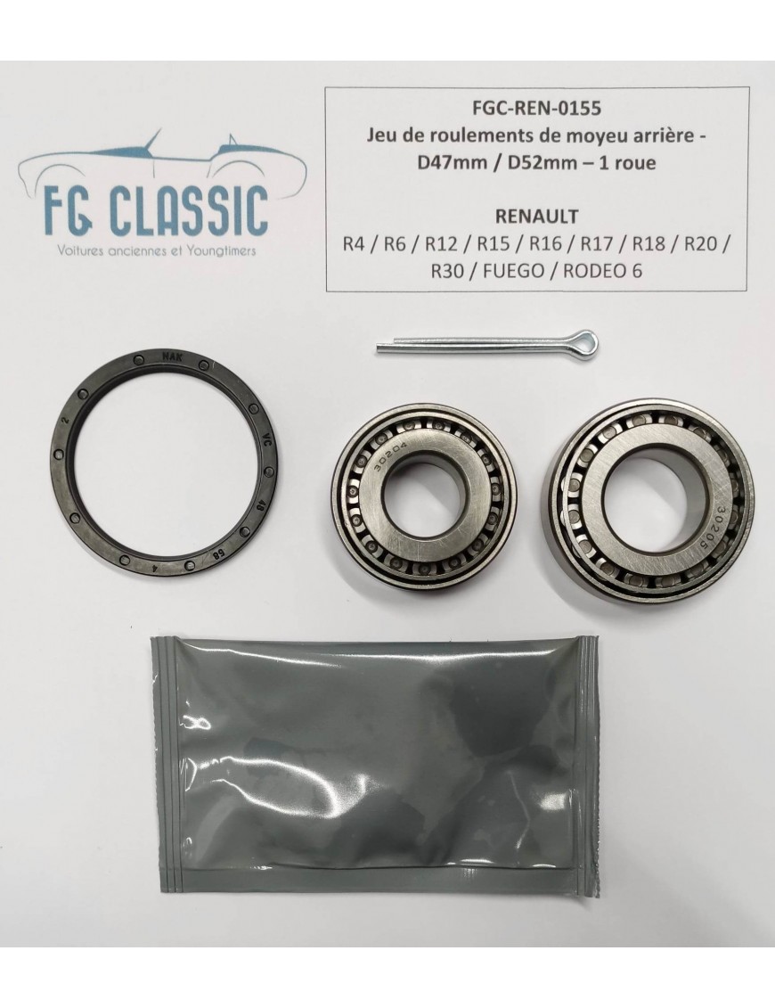 RENAULT R20 / R30 / R18 / R5 / R6 / R15 / R16 / R17 / FUEGO - Set of Rear Hub bearings - NEW
