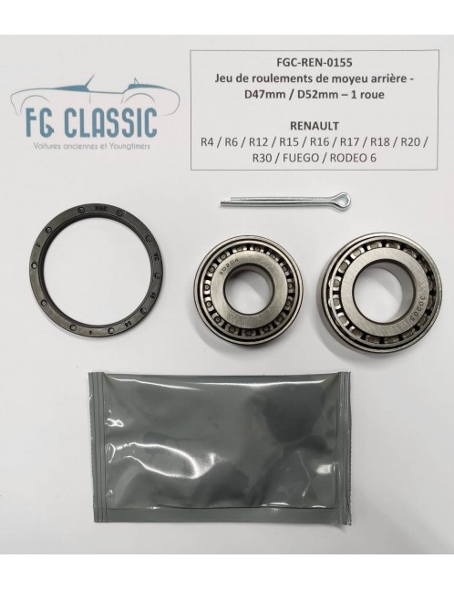 RENAULT R20 / R30 / R18 / R5 / R6 / R15 / R16 / R17 / FUEGO - Set of Rear Hub bearings - NEW