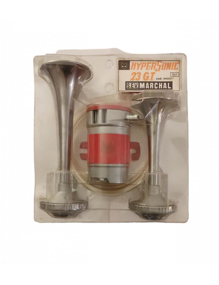 SEV MARCHAL Hypersonic 23GT - Complete kit for 2 Air horns - 12V - NOS
