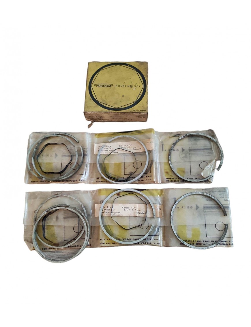 CITROËN 3CV / AMI6 / AMI8 - Set of piston rings - NEW