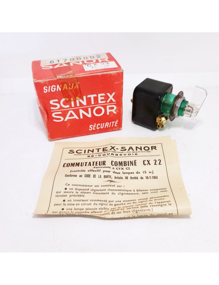 JEEP WILLIS / DELAHAYE / HOTCHKISS - Flashing switch - SCINTEX CX22 - 24V - NOS